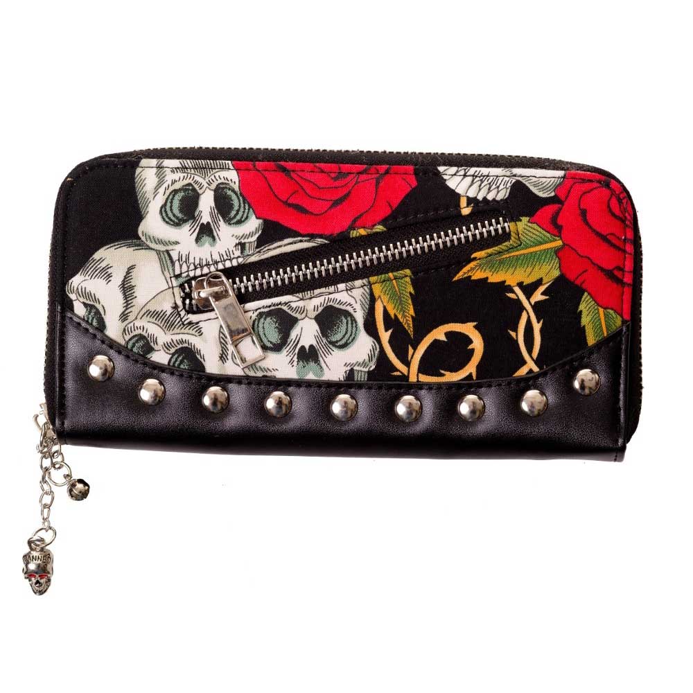 Banned - Sulls and roses Ladies wallet - Black